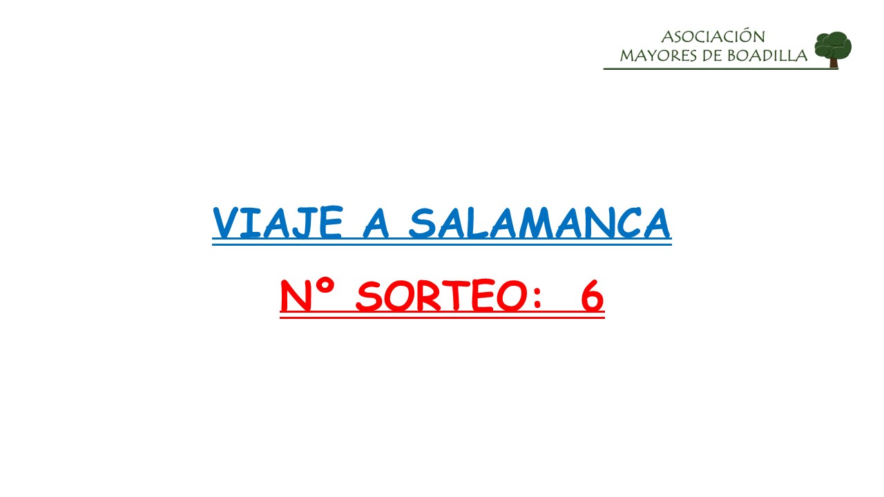 N� SORTEO SALAMANCA